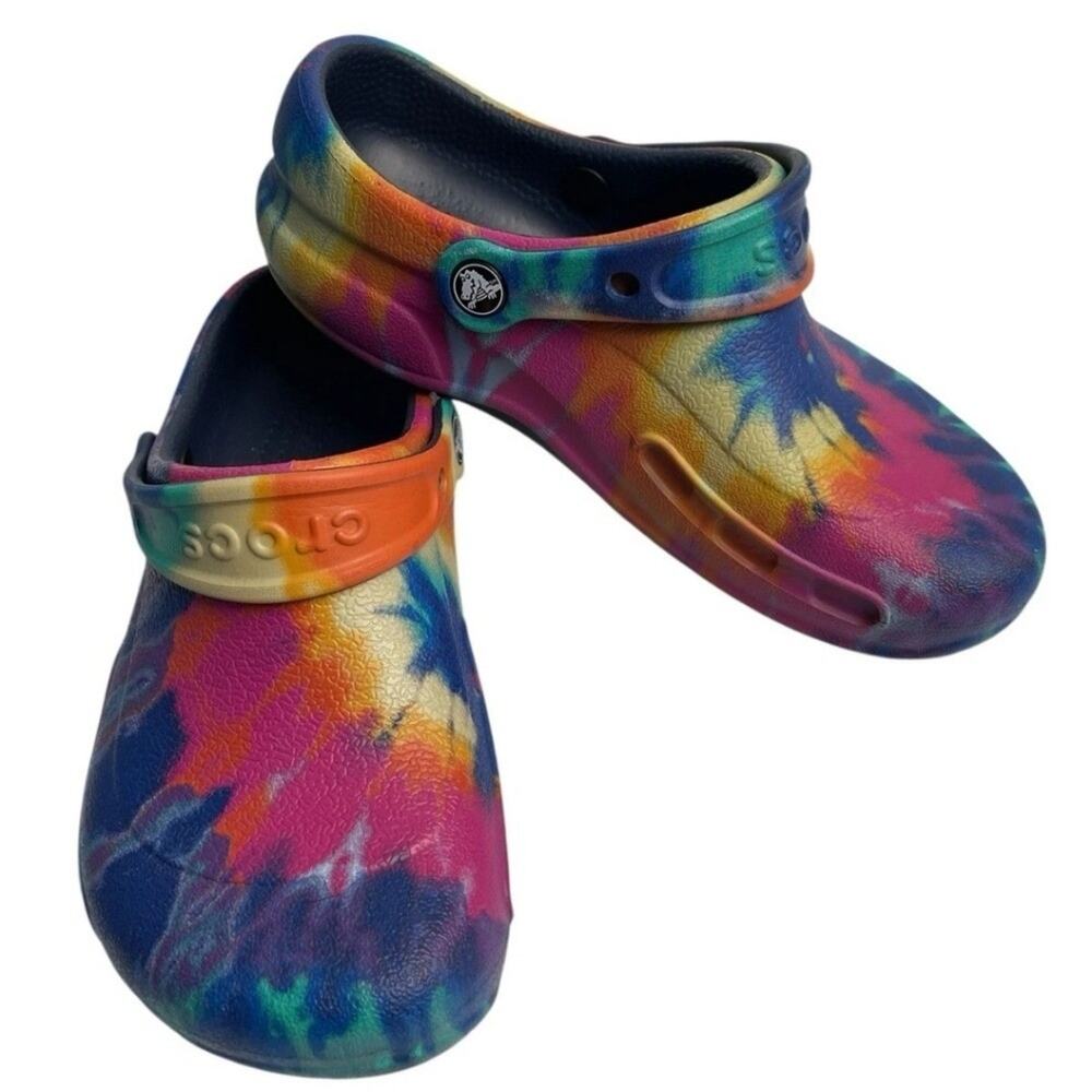 Crocs Tie Dye Clogs Shoes Non Slip Non Marking Men's Size 11 New